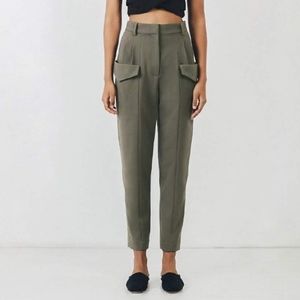 Rachel Comey Annex flap pocket trousers, size 2, green army color.